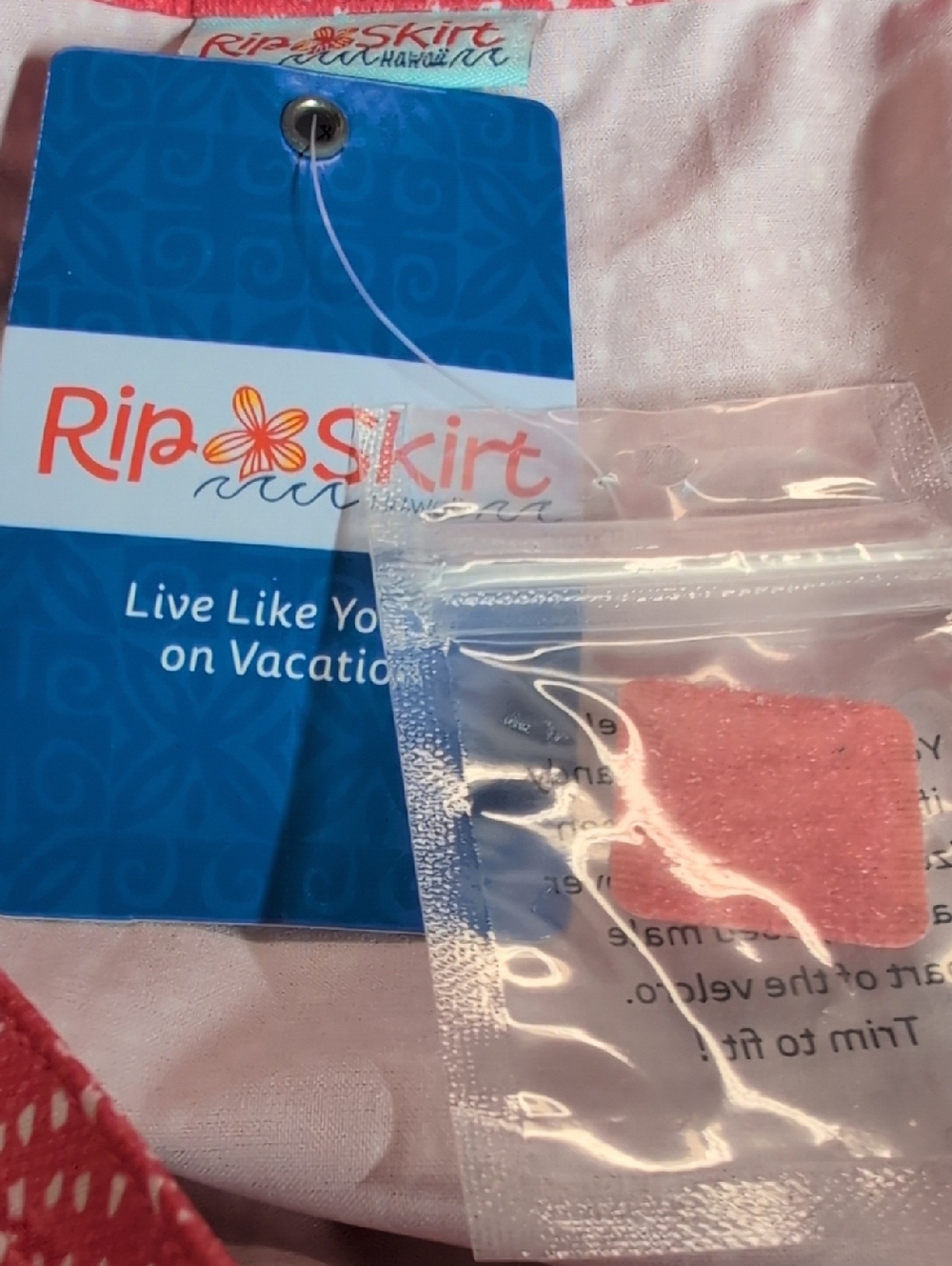 Ripskirt Hawaii Boho Teaberry Salmon White Print Wrap Skirt XL Length 2 NWT - Picture 9 of 10